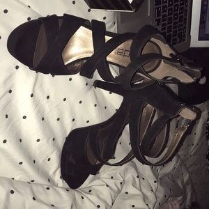 Black strap high heels